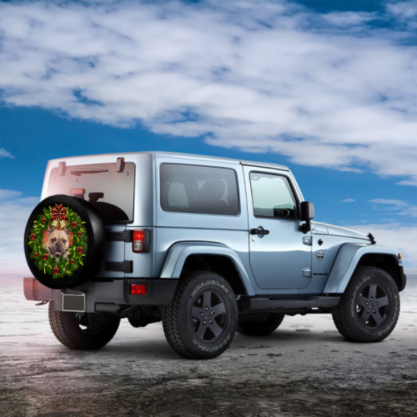 Custom Santa Wreath Spare Tire Cover For Jeep/RV/Camper/SUV