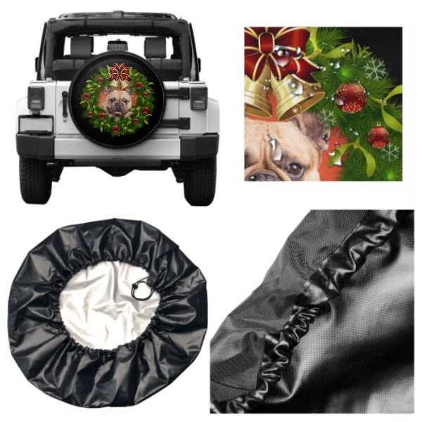 Custom Santa Wreath Spare Tire Cover For Jeep/RV/Camper/SUV