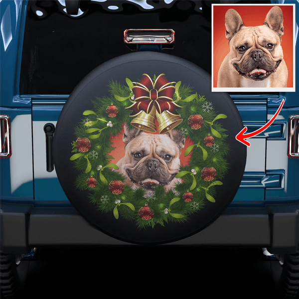 Custom Santa Wreath Spare Tire Cover For RV