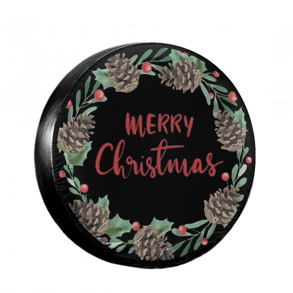 Merry Christmas WREATH SPARE TIRE COVER FOR SUV
