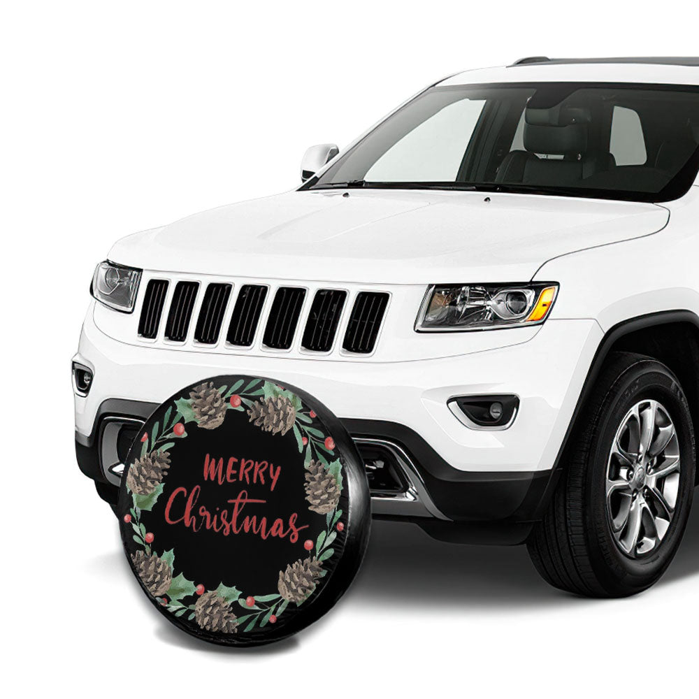 Merry Christmas WREATH SPARE TIRE COVER FOR SUV