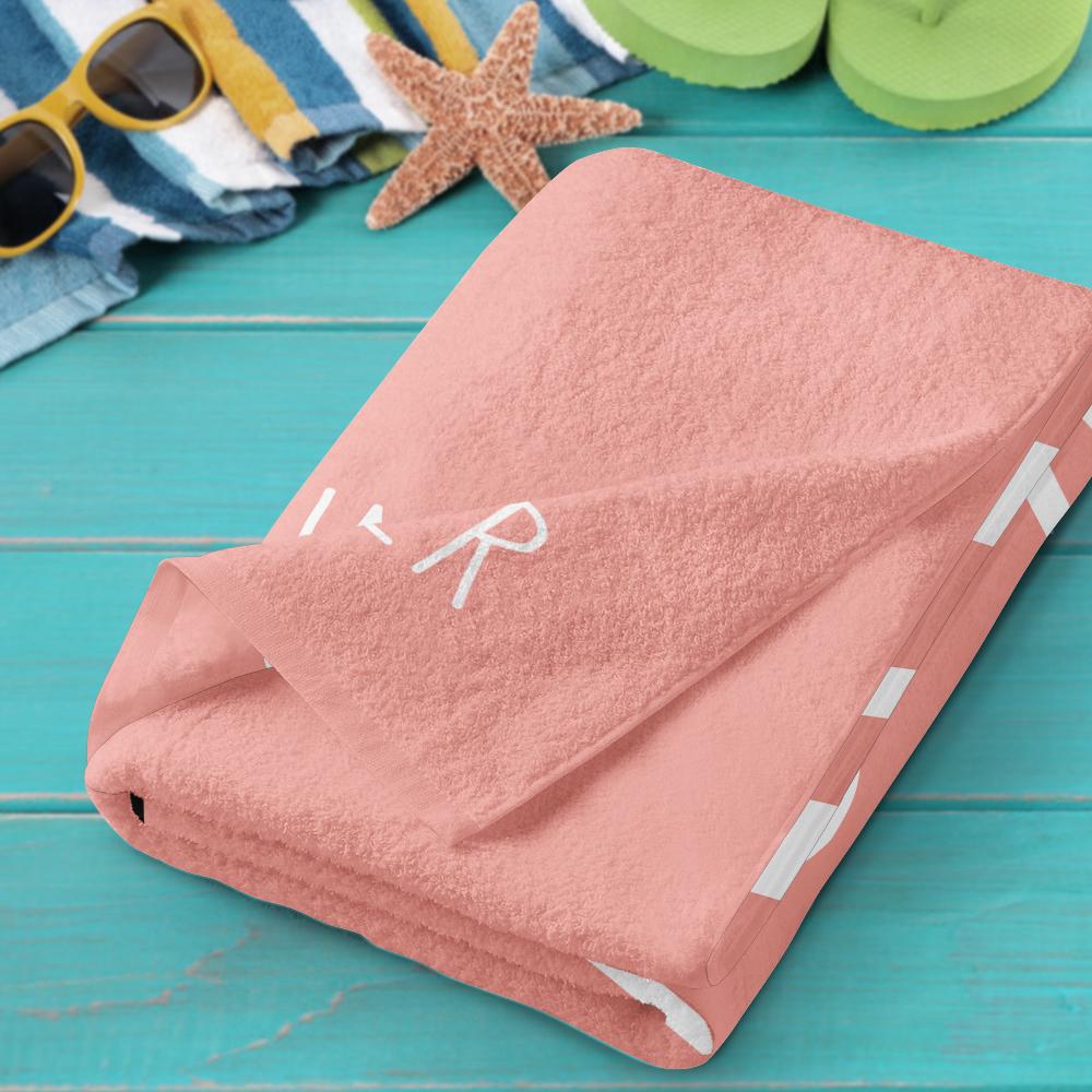 Custom Beach Bath Towel With Text
