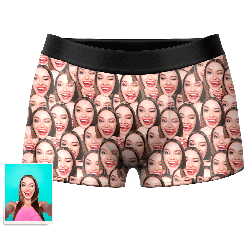 Men's Custom Face Mash Boxer Shorts-Valentine's Day Gifts For Him  XS/S/M/L/XL/XXL/XXXL Size&Multiple Colour Available - MyCustomTireCover