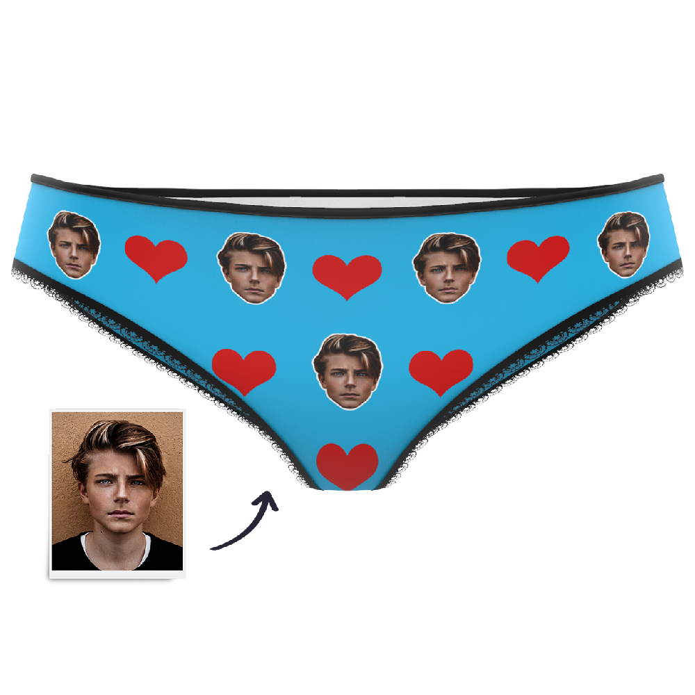 Couple Women's Custom Face Heart Panties-Valentine's Day Gifts For Her  XS/S/M/L/XL/XXL Size&Multiple Colour Available - MyCustomTireCover