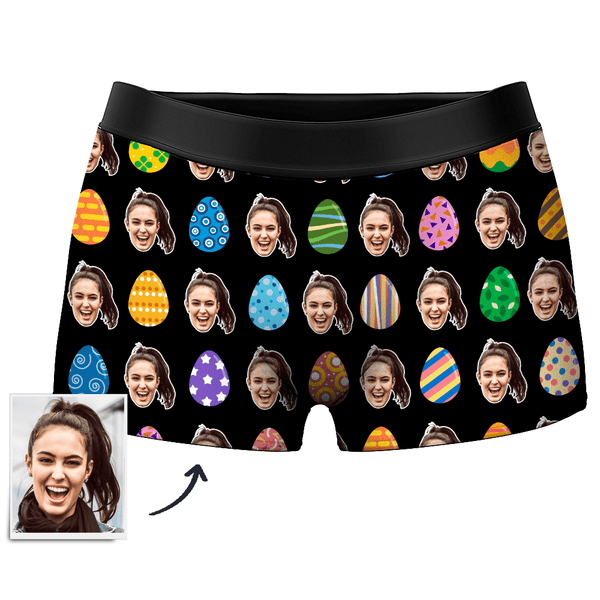 Color Easter Egg Customize Face Boxer Shorts, Custom Underwear For Men