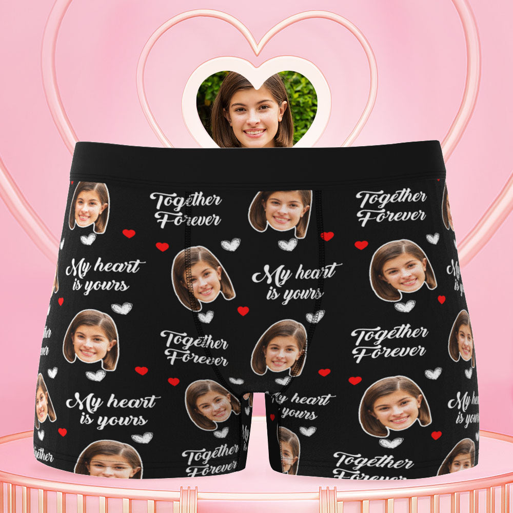 Custom Men's Face Boxer Briefs Personalized Funny Valentine's Day Gift for Him - Together Forever