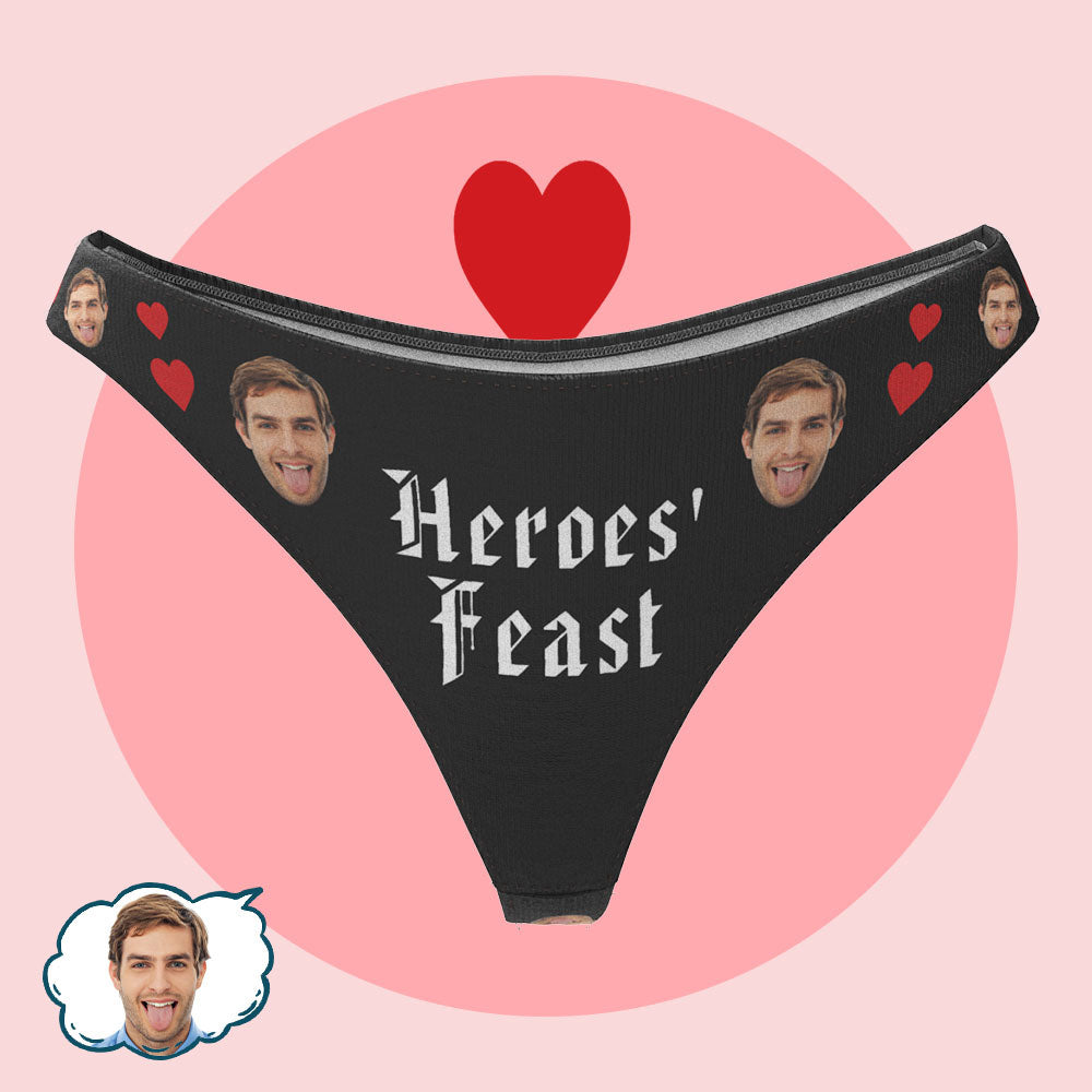 Custom Women's Panties Personalize Face Thong - Heroes' Feast