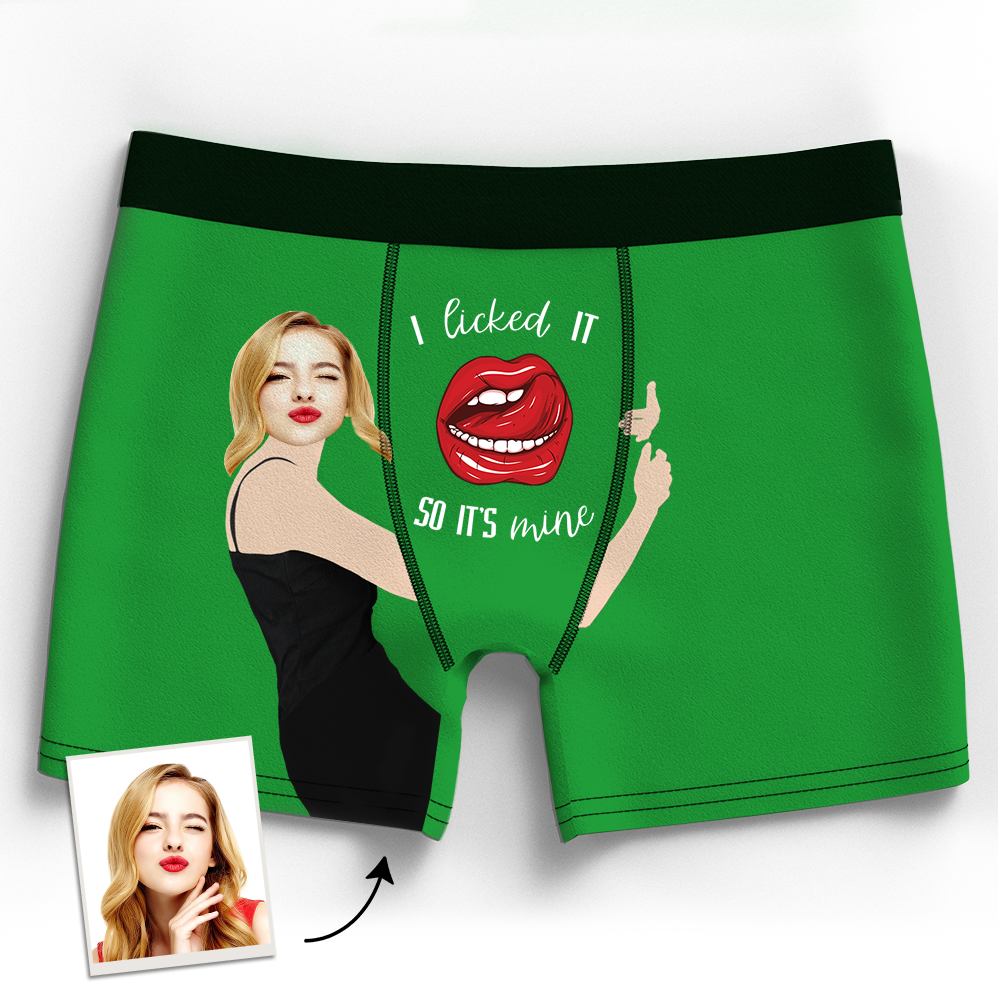Gifts for Him Custom Face Boxer Custom Boxer Breifs Girlfriend's Face Licked It 3D Online Preview
