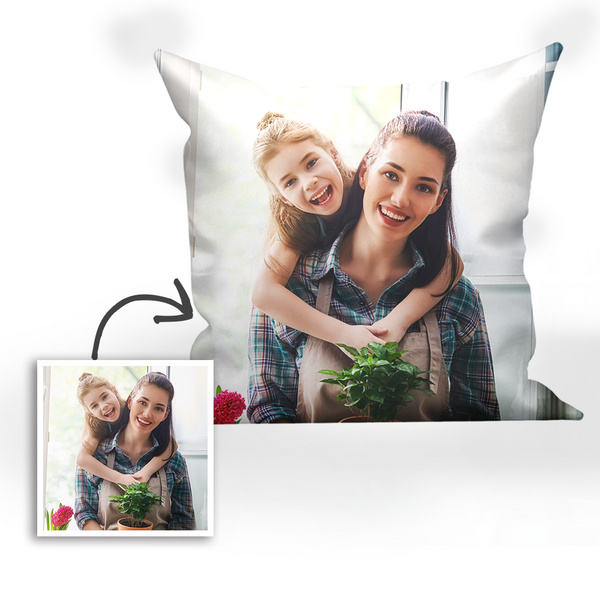 Custom Mother and Daughter Photo Throw Pillow