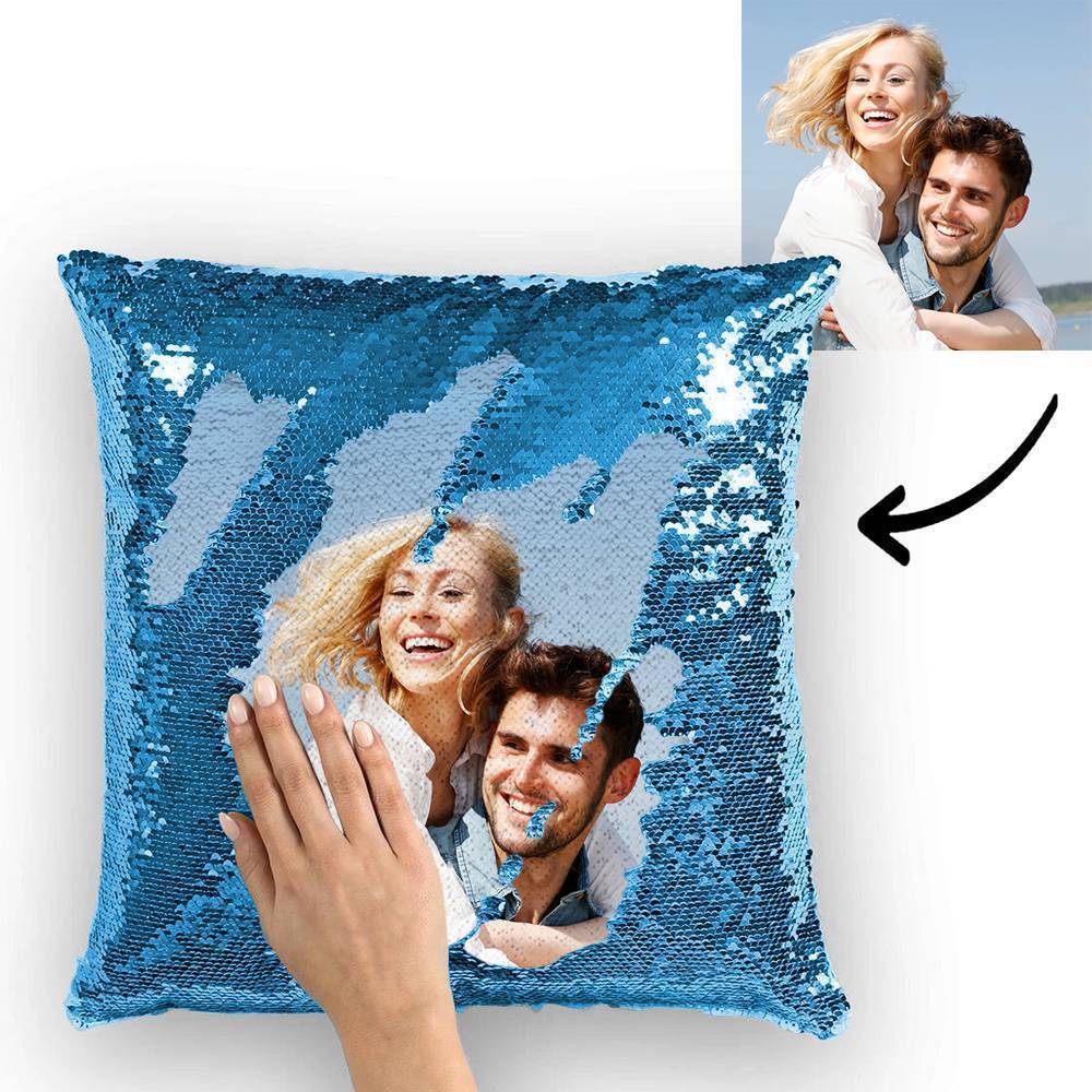 Custom Pet Photo Magic Sequins Pillow Multicolor Shiny 15.75''*15.75''