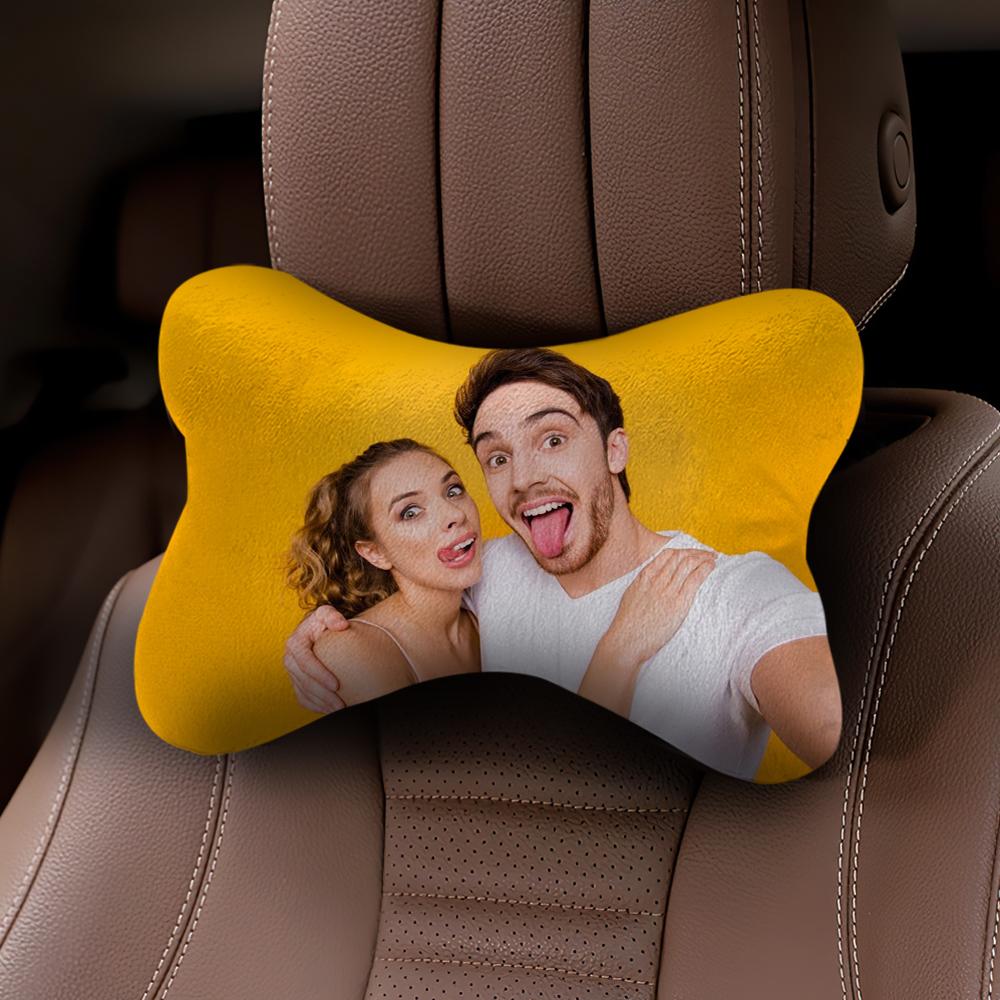 Custom Car Neck Pillow Couple Theme With Your Photo