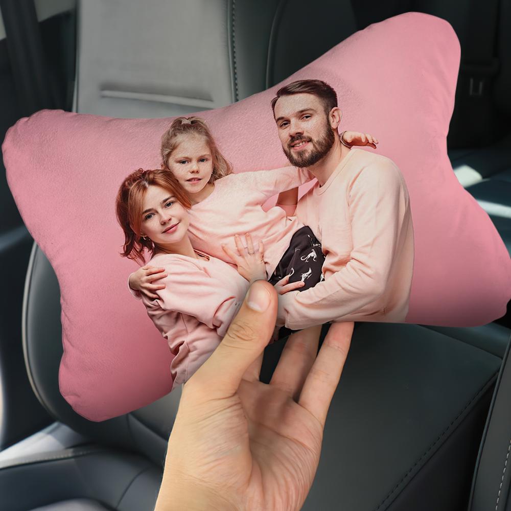 Custom Car Neck Pillow Family Theme With Your Photo