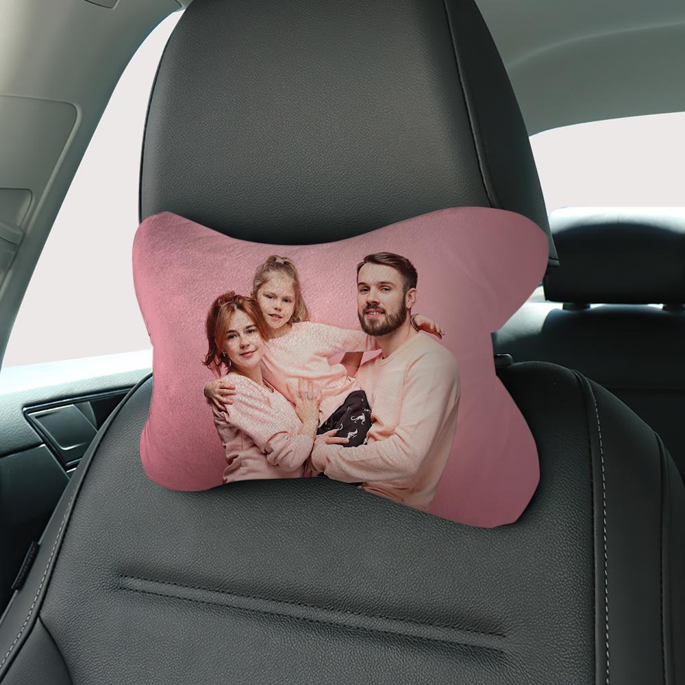 Custom Car Neck Pillow Family Theme With Your Photo