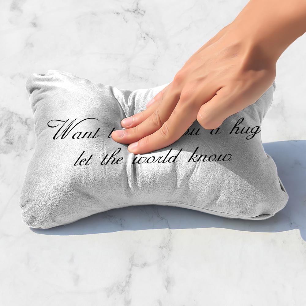 Custom Car Neck Pillow-White With Text