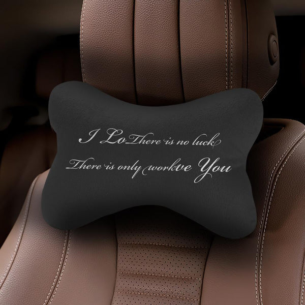 Custom Car Neck Pillow-Black With Text