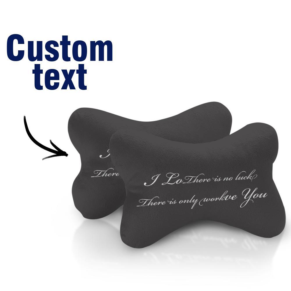 Custom Car Neck Pillow-Black With Text