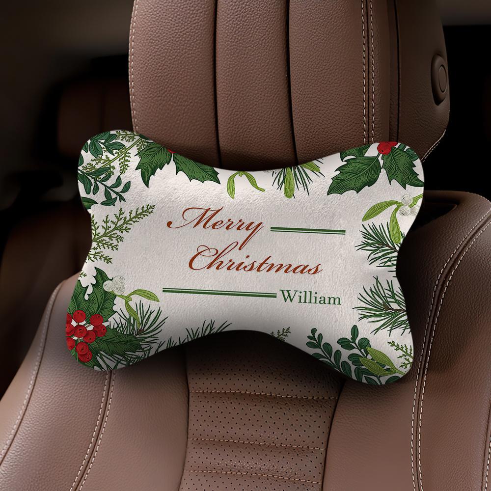 Custom Car Neck Pillow-Merry Christmas With Text