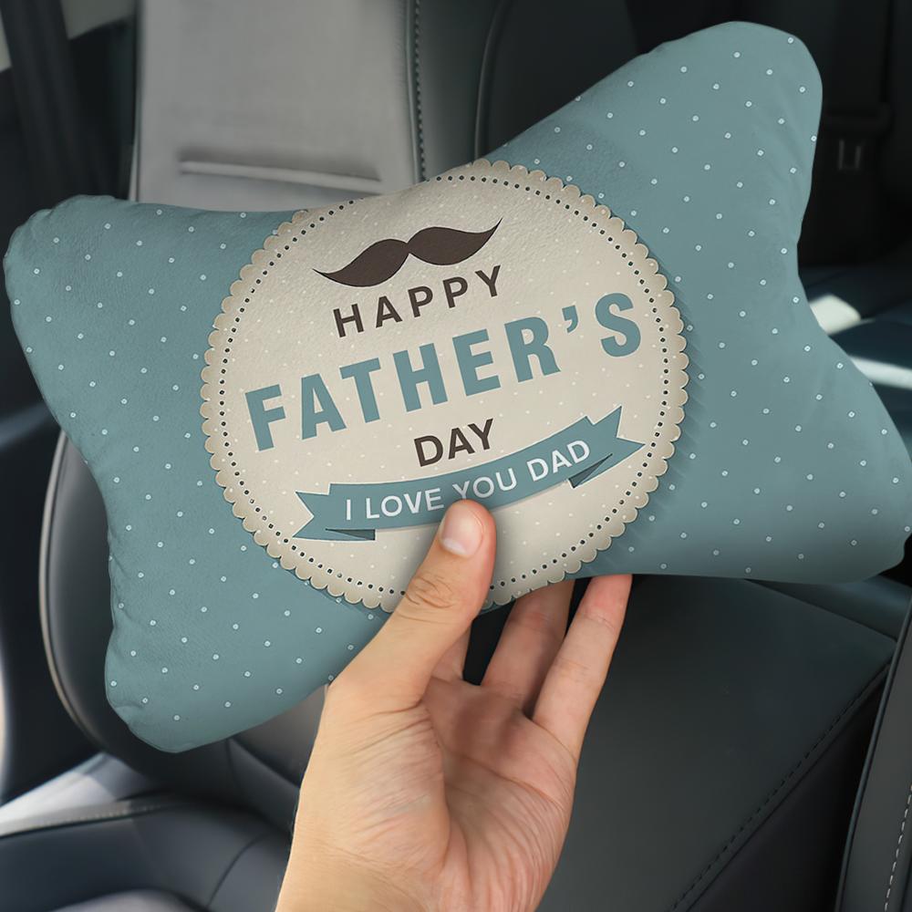 Custom Car Neck Pillow Father's Day With Text