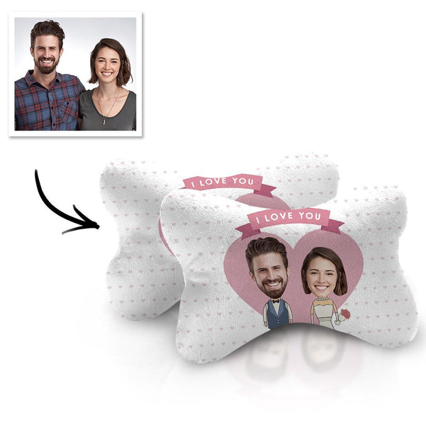 Custom Face Car Neck Pillow Couple Theme With Your Photo