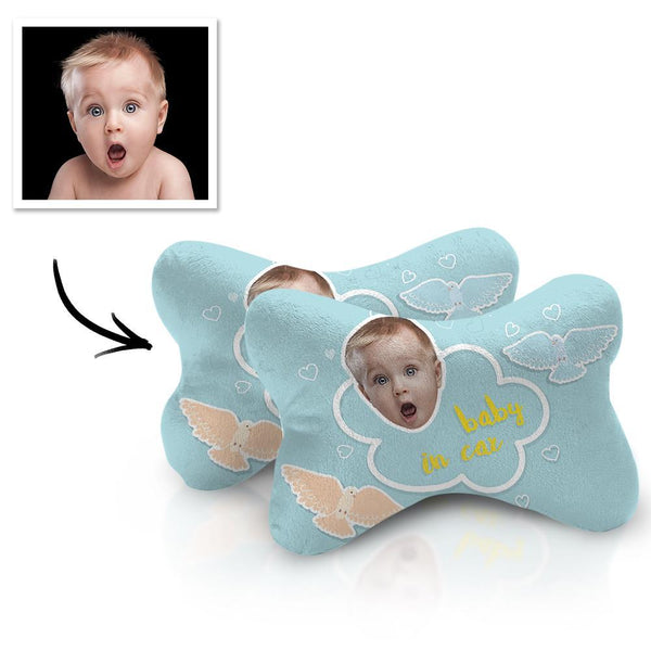 Custom Face Car Neck Pillow Baby Theme With Your Photo