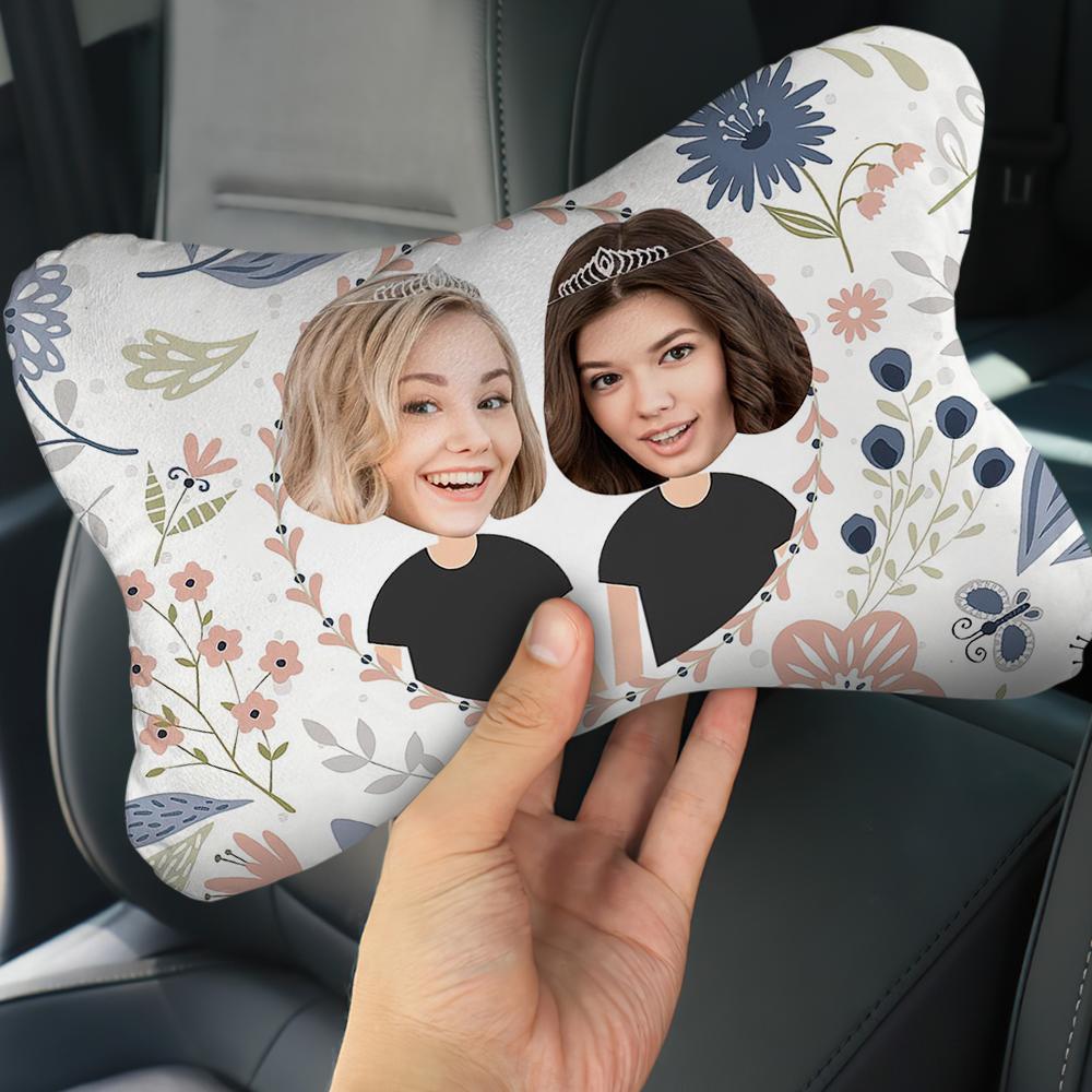 Custom Face Car Neck Pillow Friend Theme With Your Photo
