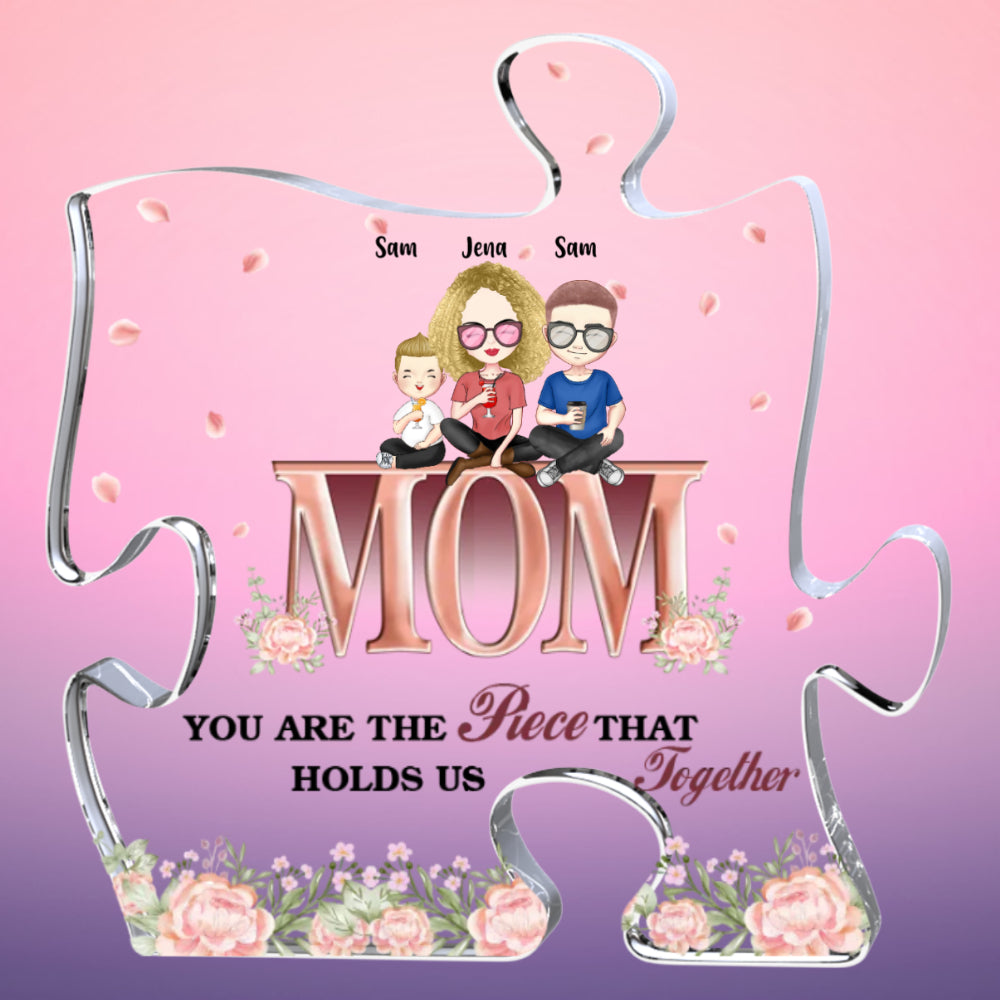 Puzzle Personalized Acrylic Plaque Together Gifts for Mom