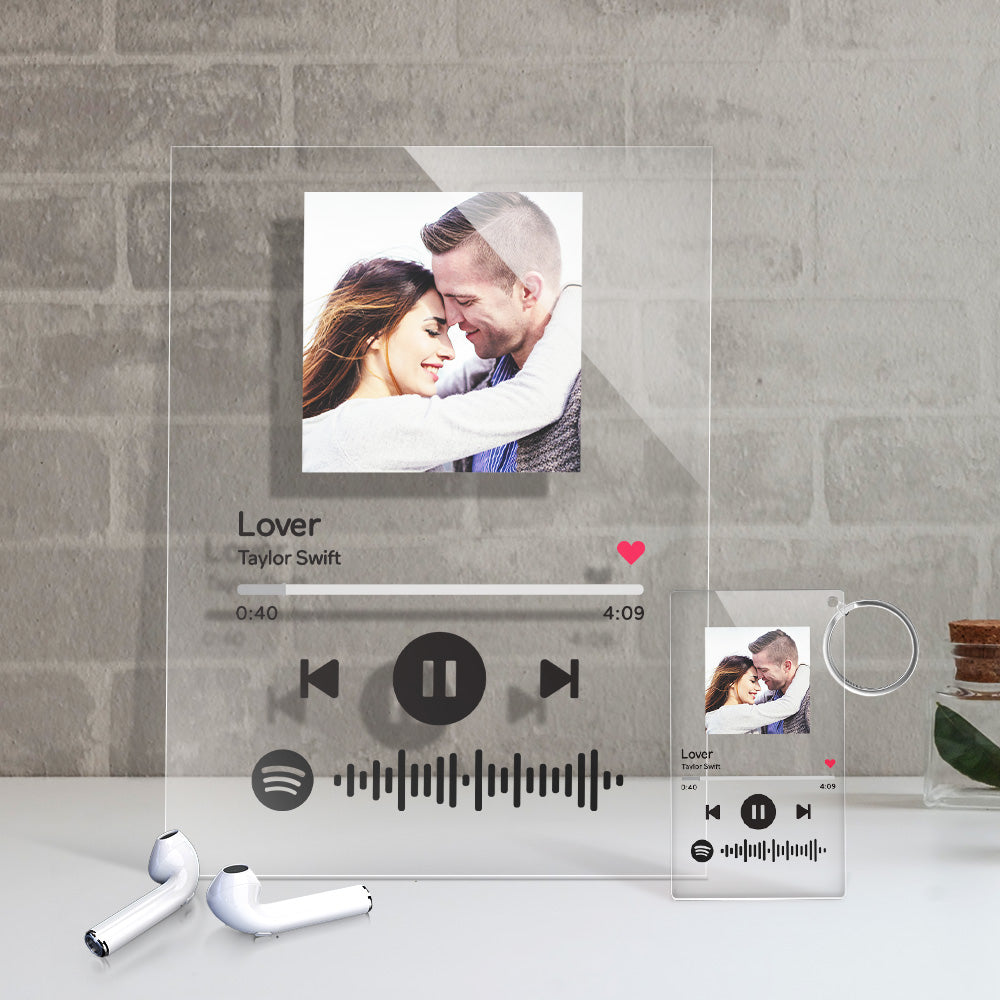 Custom Spotify Code Music Plaque (4.7in x 6.3in) With A Free Same Keychain(2.1in x 3.4in)