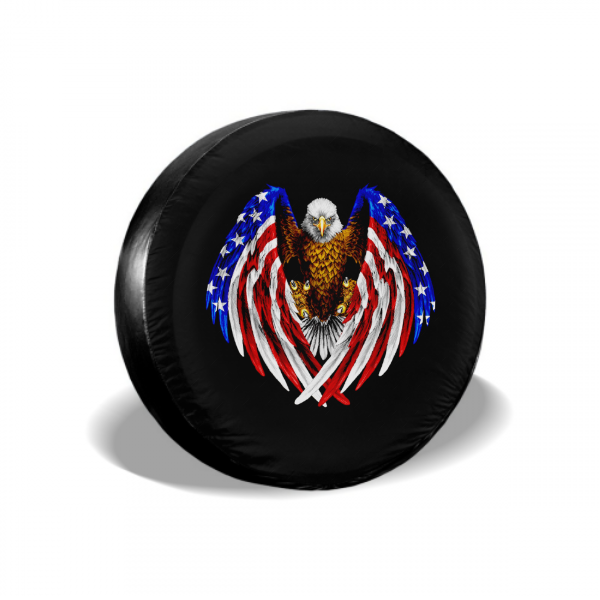 American Eagle &Flag Spare Tire Cover For RV
