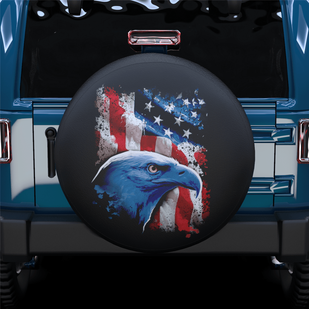 Side Face American Eagle Spare Tire Cover For Jeep/RV/Camper/SUV