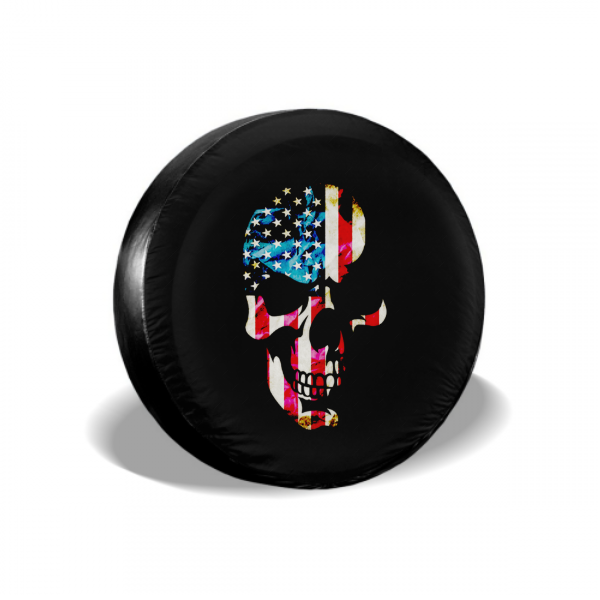 American Flag Skull Spare Tire Cover