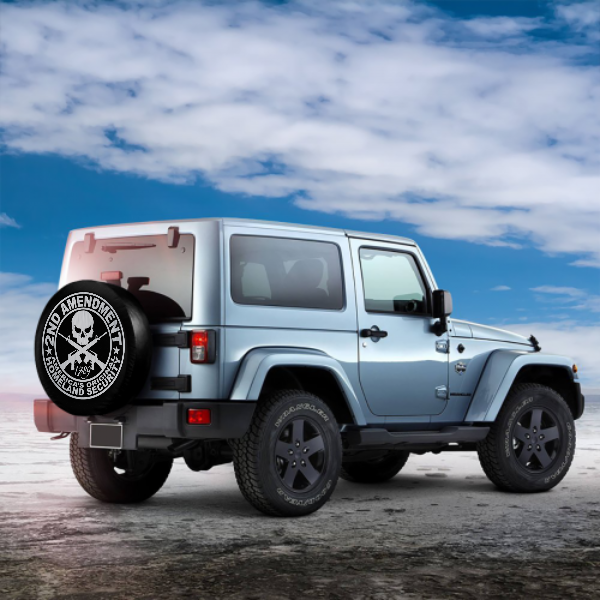 Cross Gun Skull Spare Tire Cover For Jeep/RV/Camper/SUV