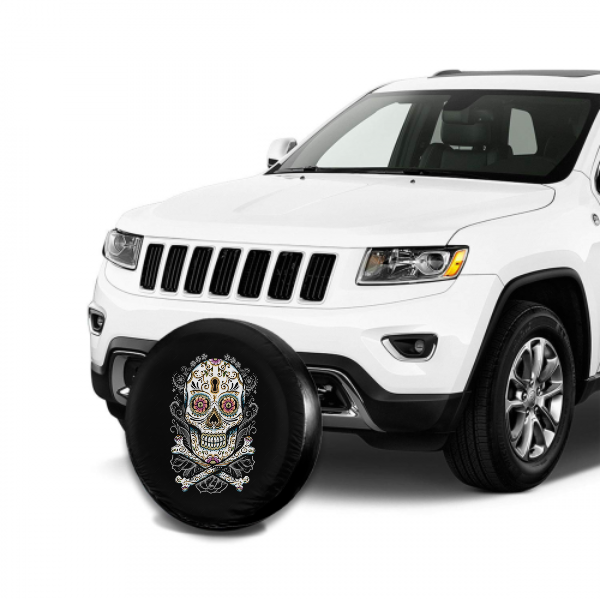 Art Skull Spare Tire Cover For Jeep/RV/Camper/SUV