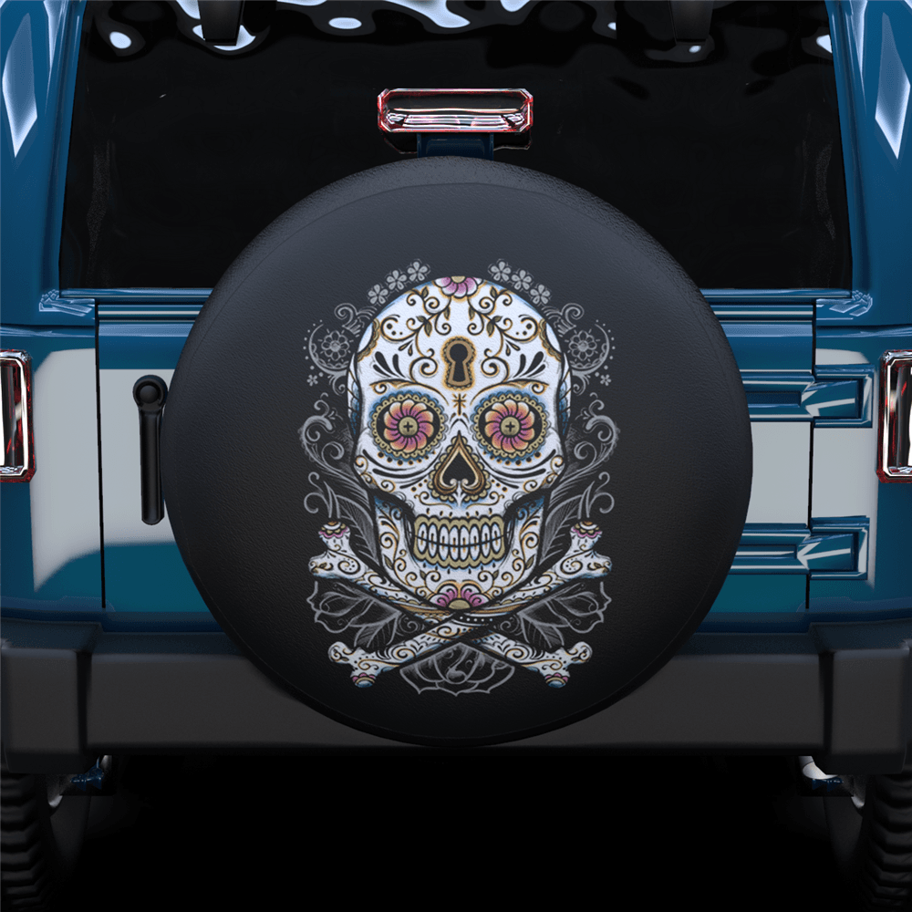 Art Skull Spare Tire Cover For SUV