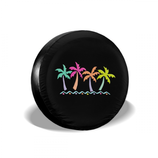 Colorful Coconut Tree Spare Tire Cover For RV