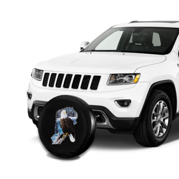 White Head Eagel Spare Tire Cover For Jeep/RV/Camper/SUV