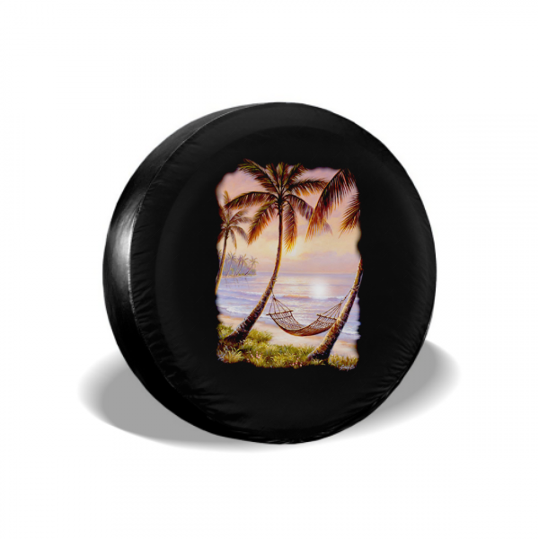 Seaside Style Under Coconut Trees Spare Tire Cover For Jeep/RV/Camper/SUV