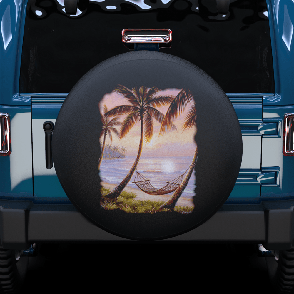 Seaside Style Under Coconut Trees Spare Tire Cover For Jeep/RV/Camper/SUV