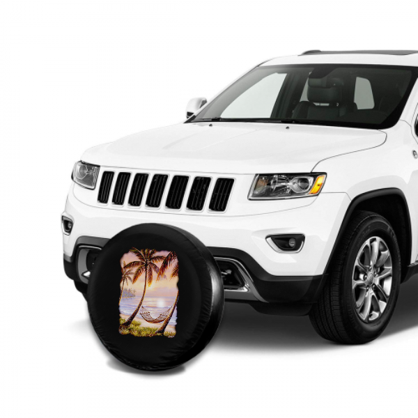 Seaside Style Under Coconut Trees Spare Tire Cover For SUV