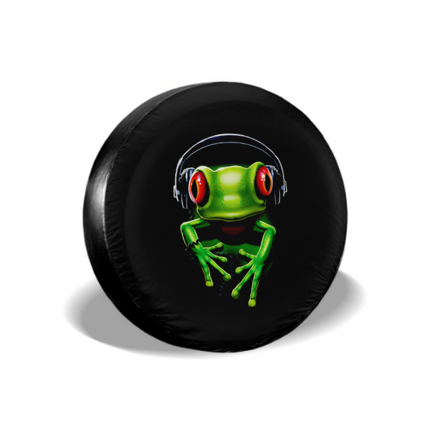 Frog Listening To Music Spare Tire Cover For SUV