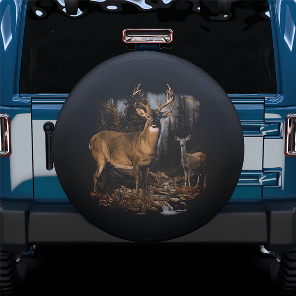 Fawn In The Forest Spare Tire Cover For Jeep/RV/Camper/SUV