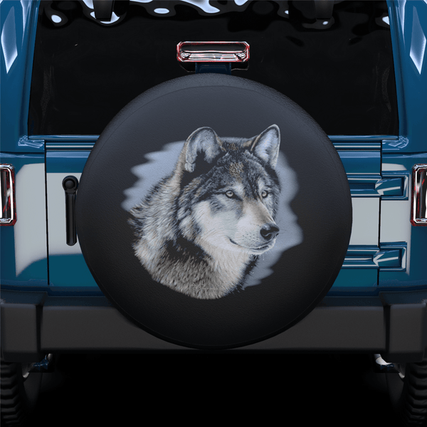 Wolf Head Spare Tire Cover For Jeep/RV/Camper/SUV