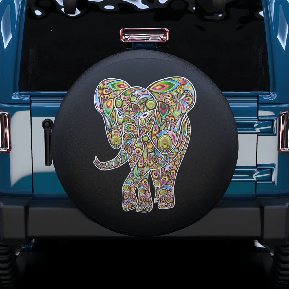 Color Art Elephant Spare Tire Cover For SUV