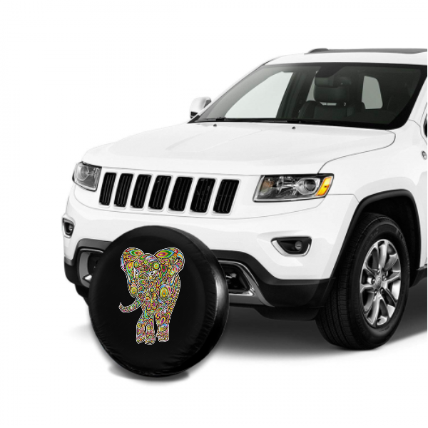 Color Art Elephant Spare Tire Cover For Jeep/RV/Camper/SUV