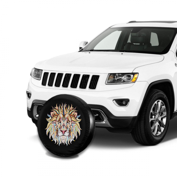 Color Art Lion Head Spare Tire Cover For Jeep/RV/Camper/SUV