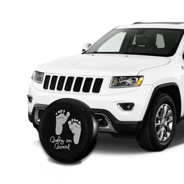 Baby On Board Spare Tire Cover For Jeep/RV/Camper/SUV