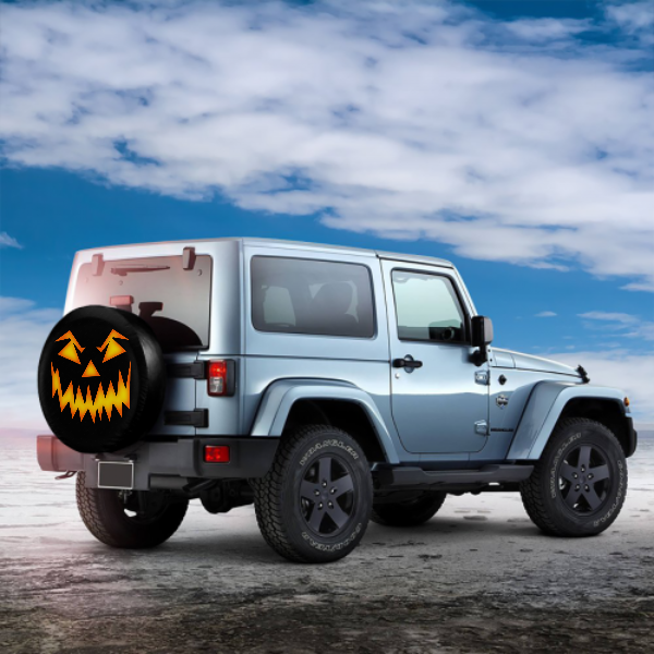 Halloween Pumpkin Face Spare Tire Cover For SUV