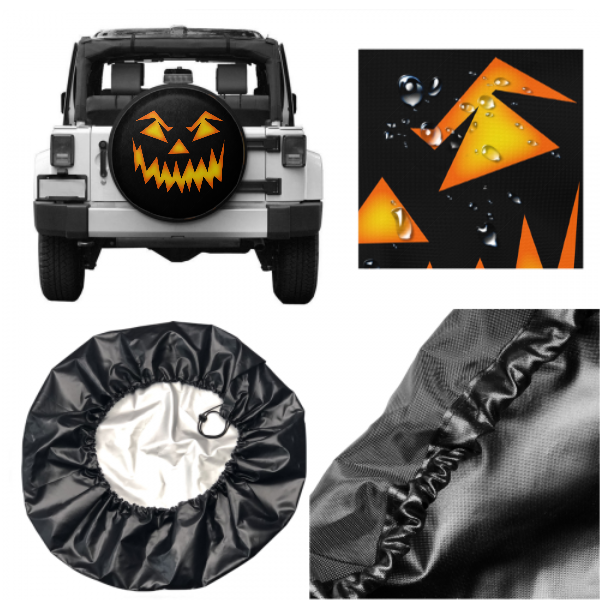 Halloween Pumpkin Face Spare Tire Cover