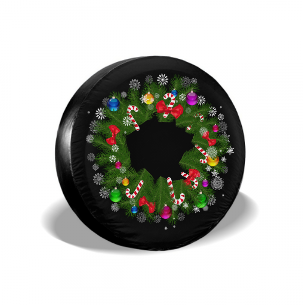 Christmas Wreath Spare Tire Cover For RV