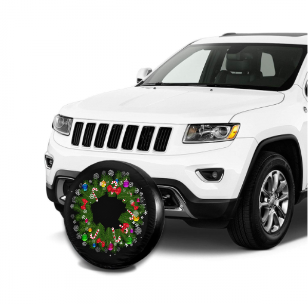 Christmas Wreath Spare Tire Cover For SUV