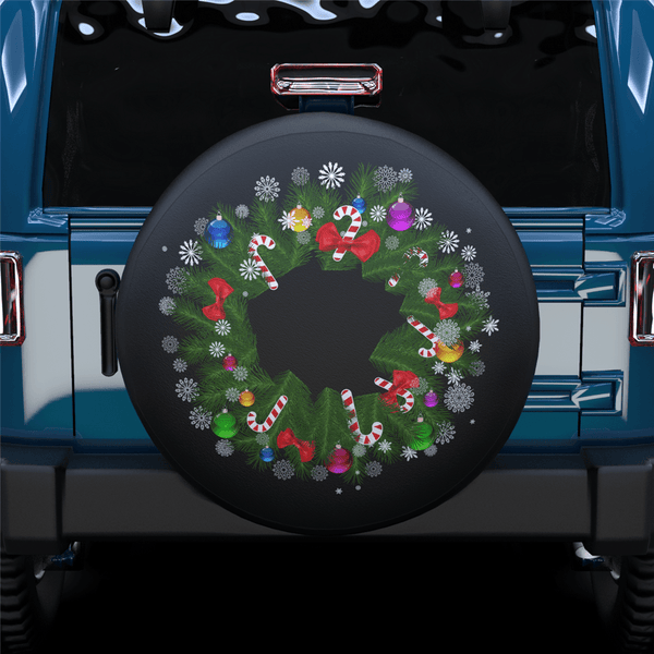 Christmas Wreath Spare Tire Cover For Jeep/RV/Camper/SUV
